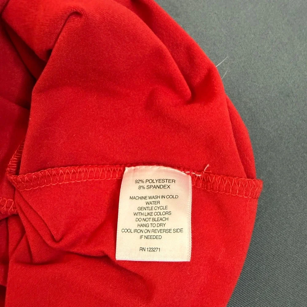 Wishful Park Dress Womens M Red Long Sleeve Twist Knot Waist Stretch Mini Dress